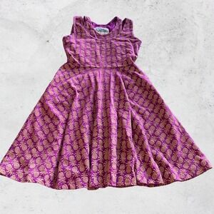 Effies Heart Dress Medium Pineapple Print Knit Fit and Flare Stretch pockets